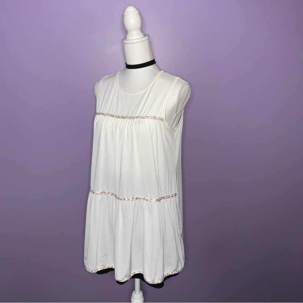 Boutique White Tiered Blouse
